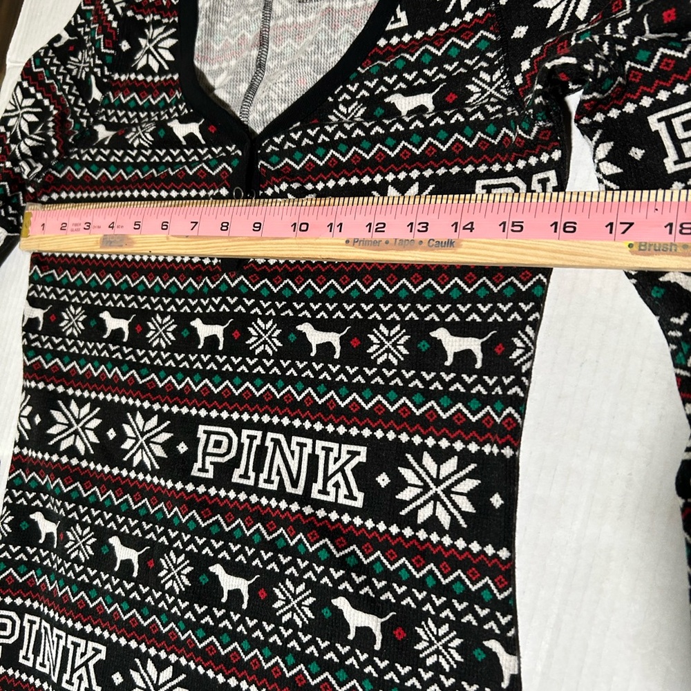 PINK Victoria's Secret Black and Red Patterned Onesie - Picture 4 of 9